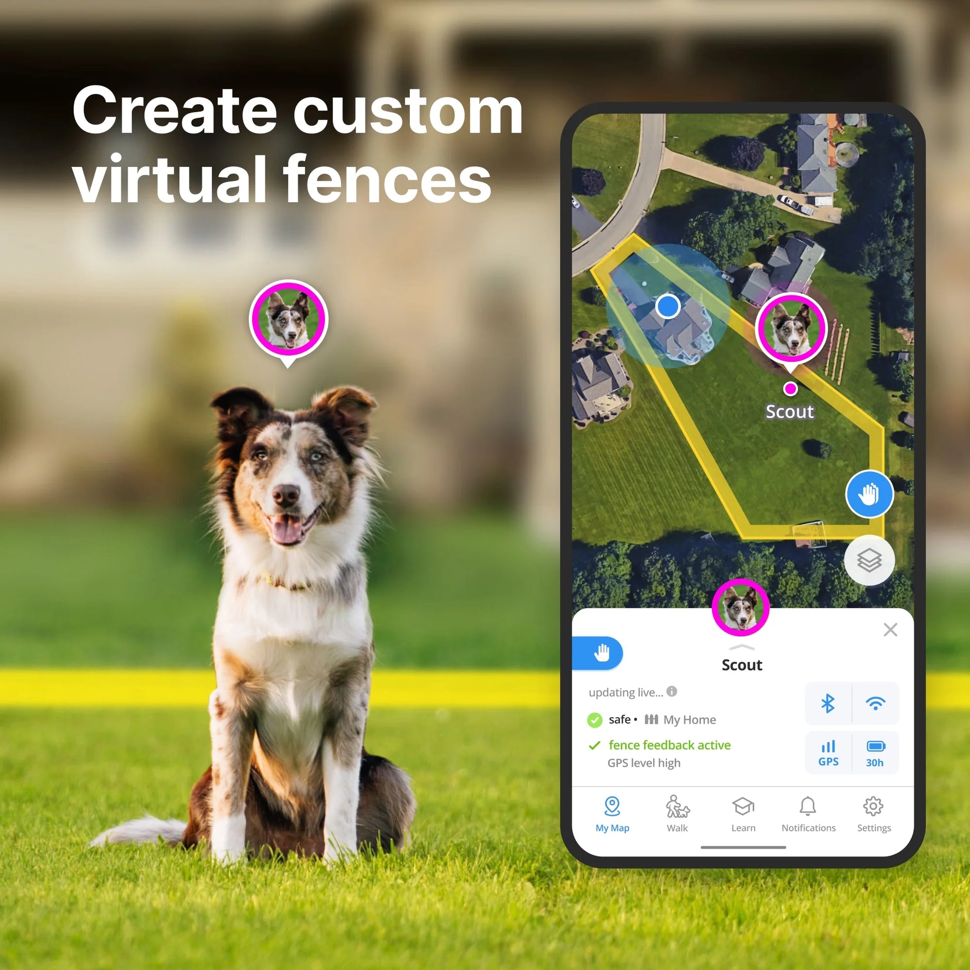 Halo Collar 4 Wireless Dog Fence System & GPS Dog Collar, One Size, Orchid
