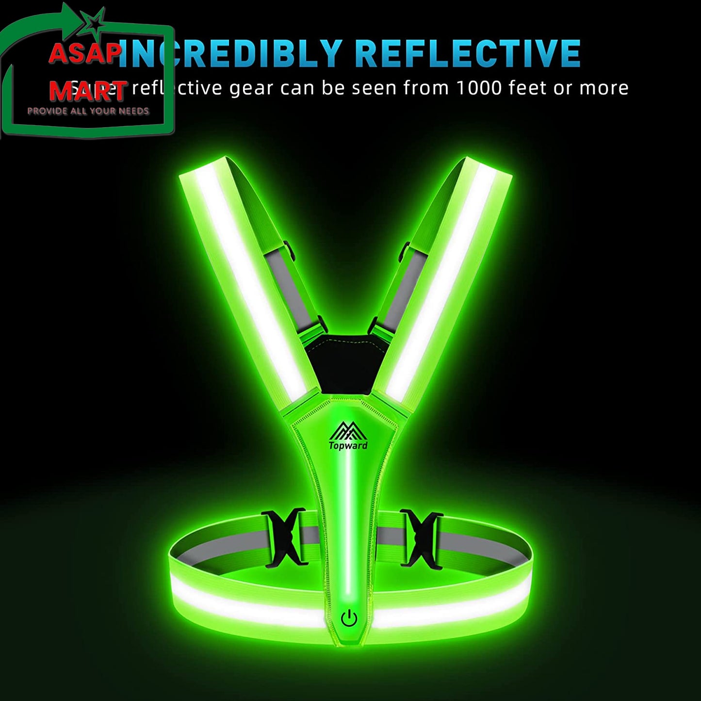LED Reflective Vest Safety Gear, Light up Vest for Night Walking Cycling, High