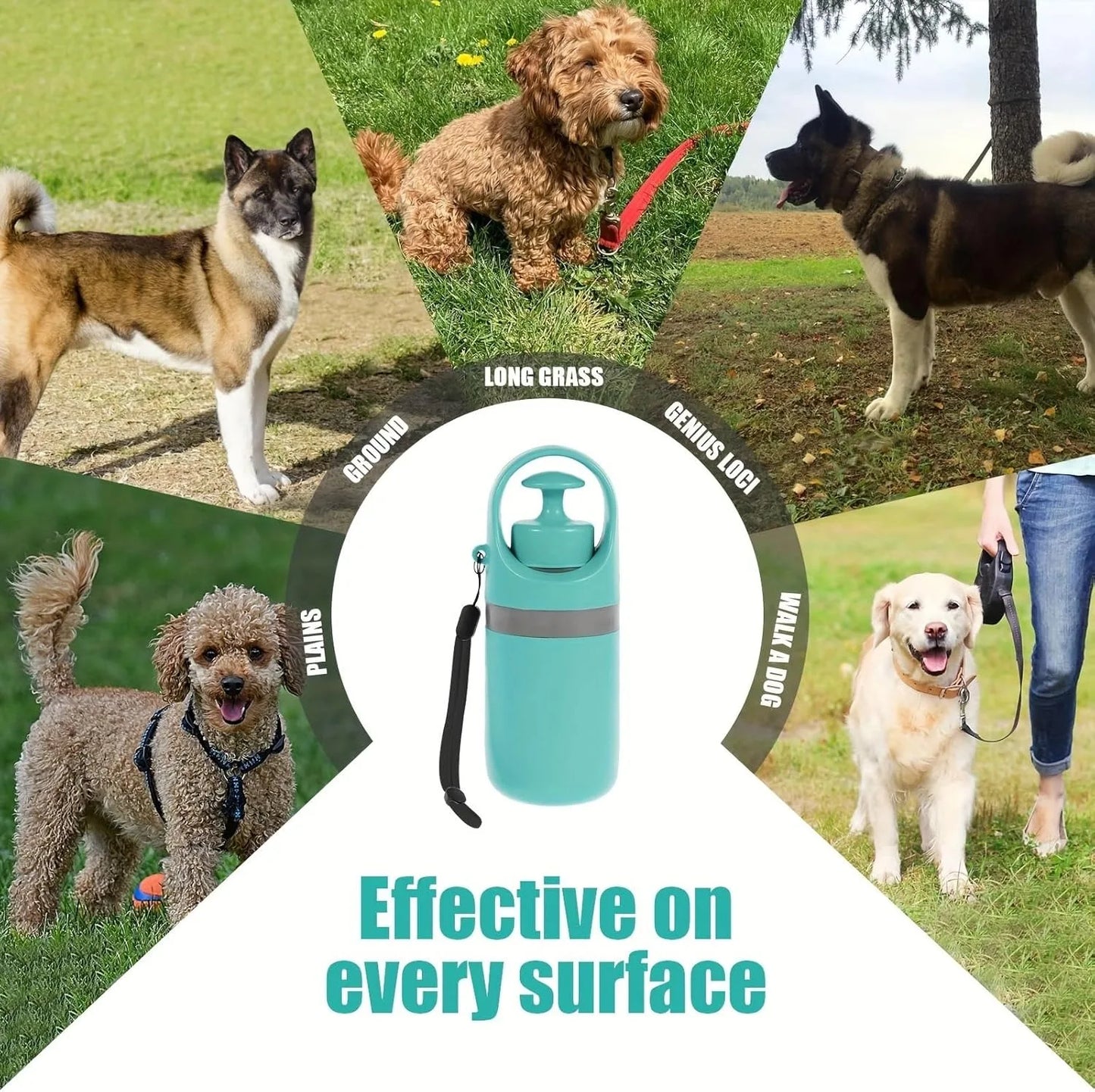 Portable Dog Pooper Scooper No Touch Claw Pickup Tool with Waste Bag Holder Easy One Hand Dog Walking Outdoor Pet Cleanup