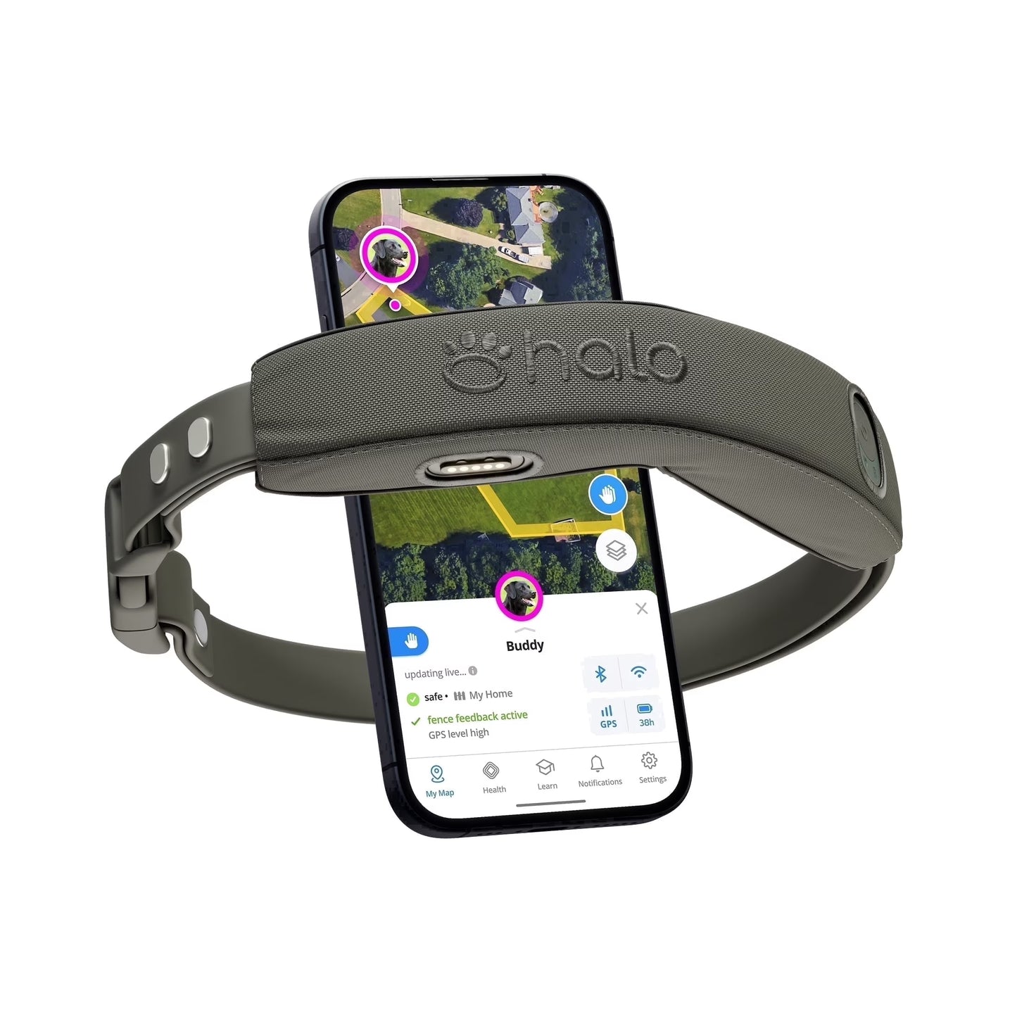 Halo Collar 4 Wireless Dog Fence System & GPS Dog Collar, One Size, Graphite