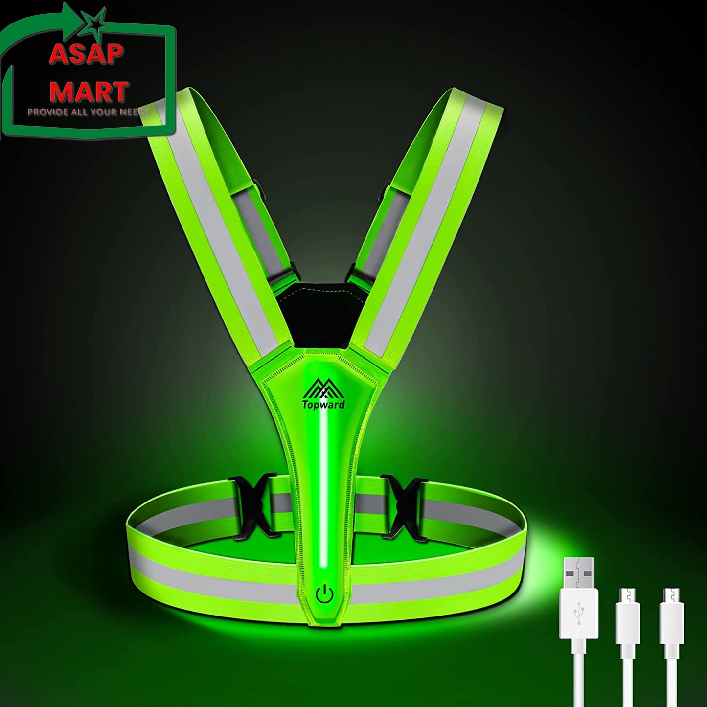 LED Reflective Vest Safety Gear, Light up Vest for Night Walking Cycling, High