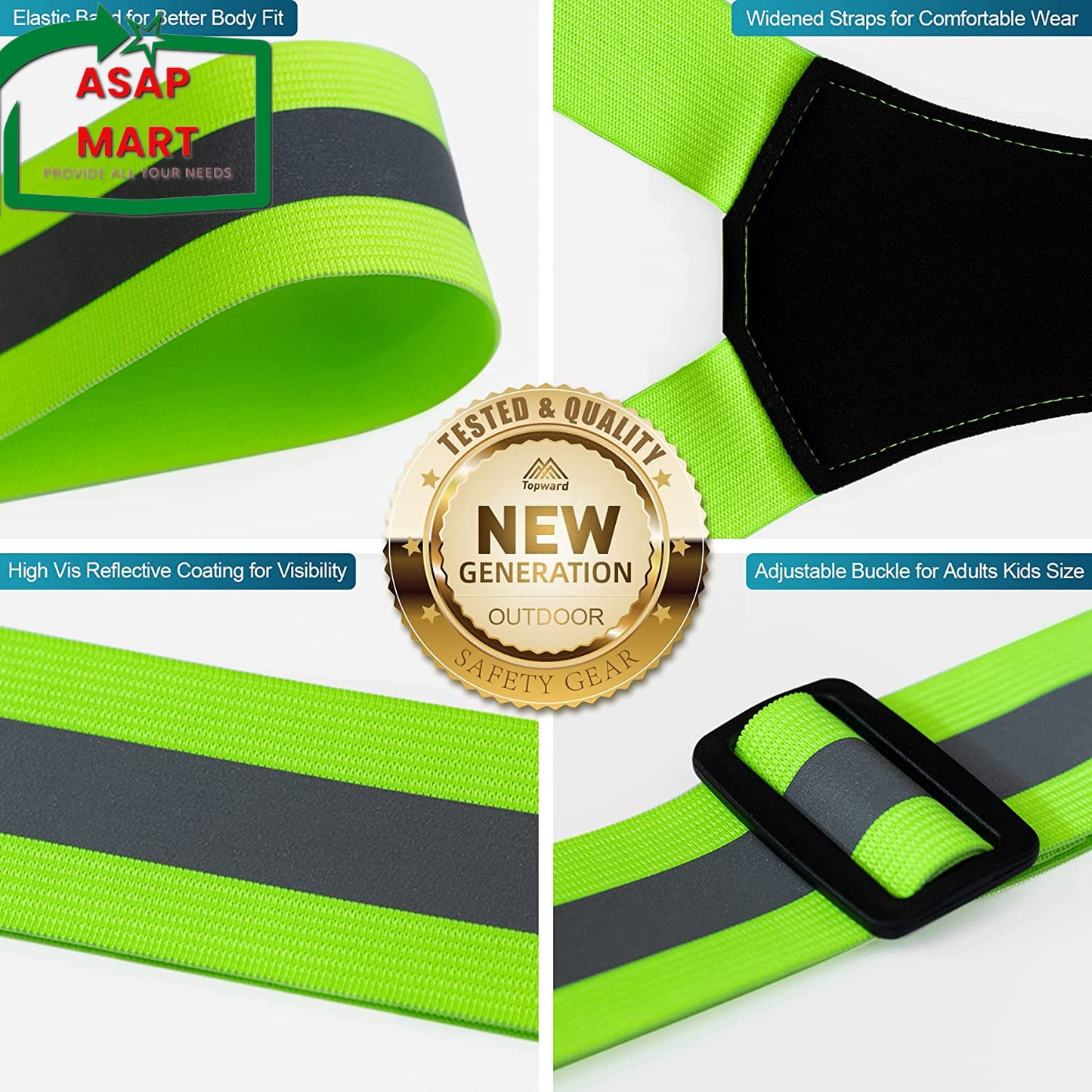 LED Reflective Vest Safety Gear, Light up Vest for Night Walking Cycling, High