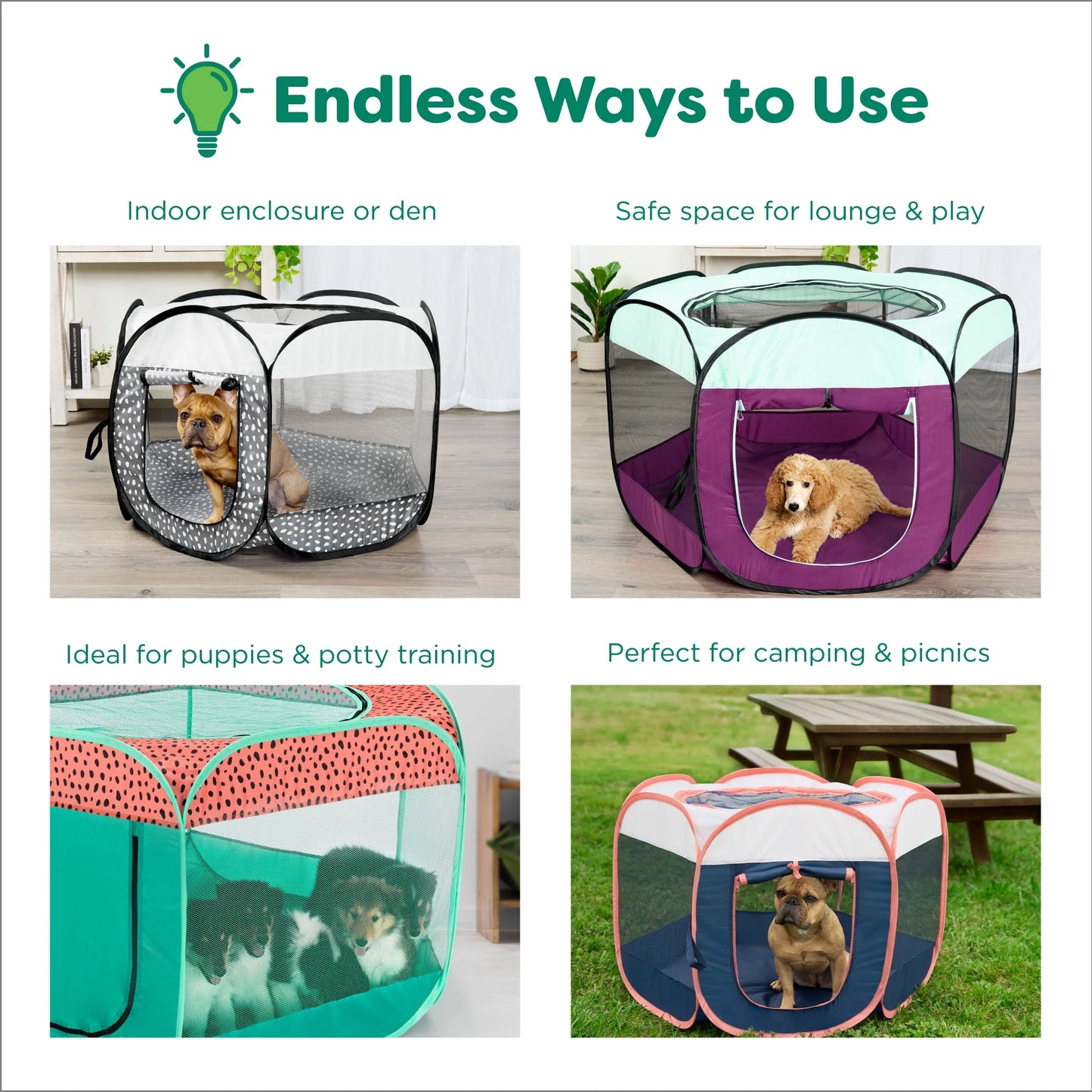 Pet Products Mesh Open-Air Pet Playpen - Gray Pebbles, Extra Large