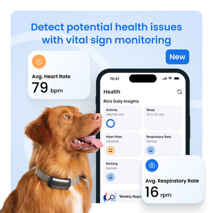 Smart GPS Dog Tracker with Vital Signs Monitoring (Brown)