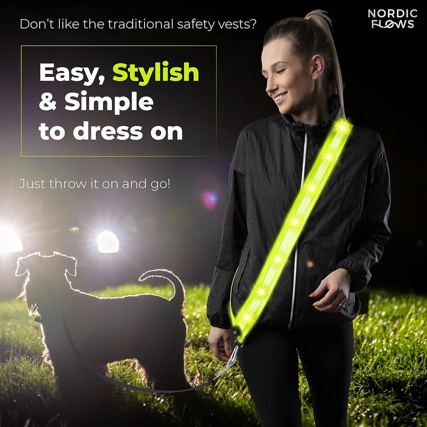 Rechargeable Led Reflective Lighted Vest for Walking in the Dark LED Reflecti...