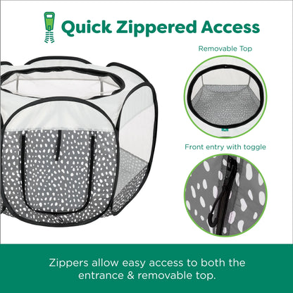 Pet Products Mesh Open-Air Pet Playpen - Gray Pebbles, Large