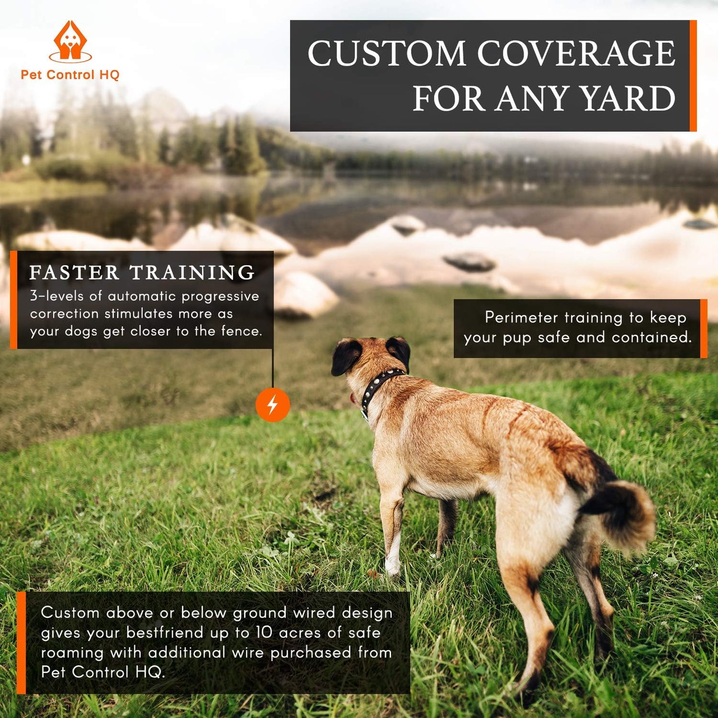 Wireless Dog Fence System - Dog Fence Electric Shock Collar Training with Remote - Pet Containment System with Fence Wire Underground Perimeter (2 Dogs with Remote)